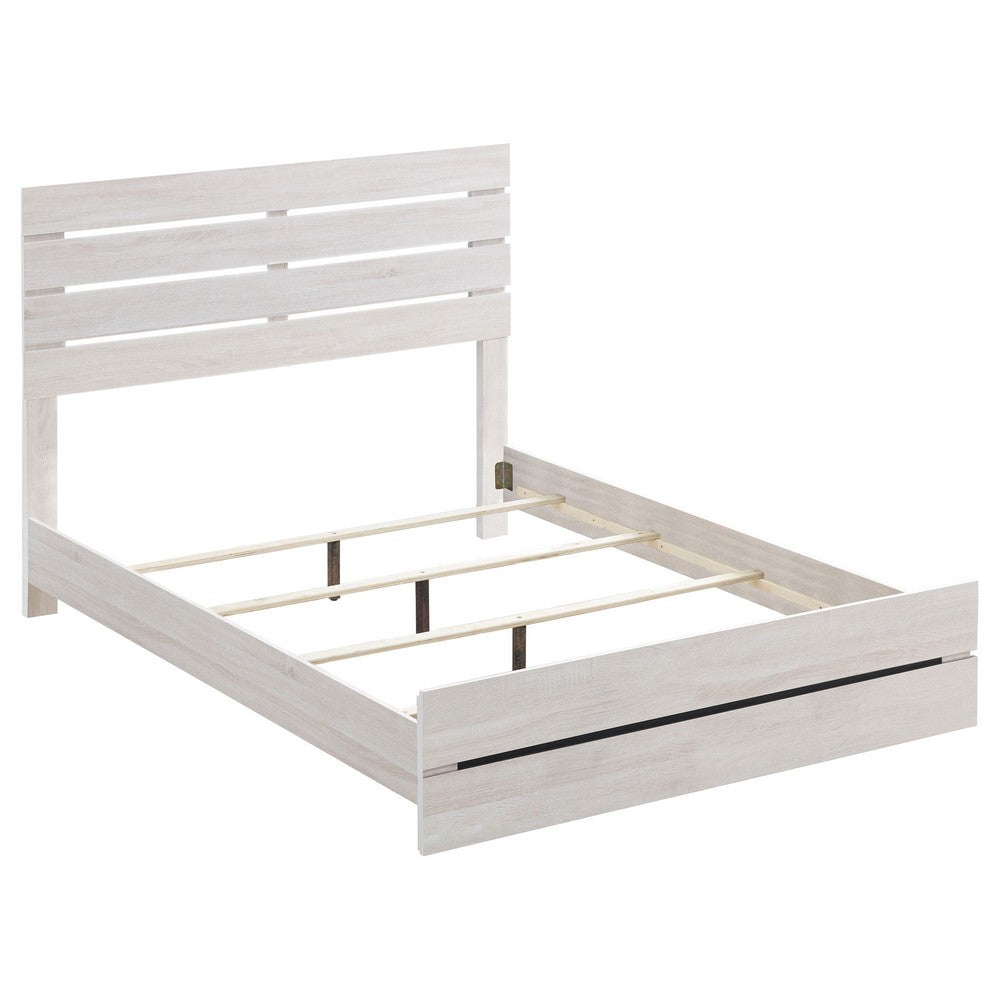 Sili 4pc Queen Bedroom Set | Dresser Mirror | Coastal White | Bronze