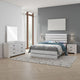 Sili 4pc Queen Bedroom Set | Dresser Mirror | Coastal White | Bronze