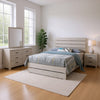 Sili 4pc Queen Bedroom Set | Dresser Mirror | Coastal White | Bronze