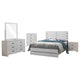 Sili 5pc Queen Bedroom Set | Dresser Mirror | Coastal White | Bronze