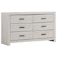 Sili 5pc Queen Bedroom Set | Dresser Mirror | Coastal White | Bronze