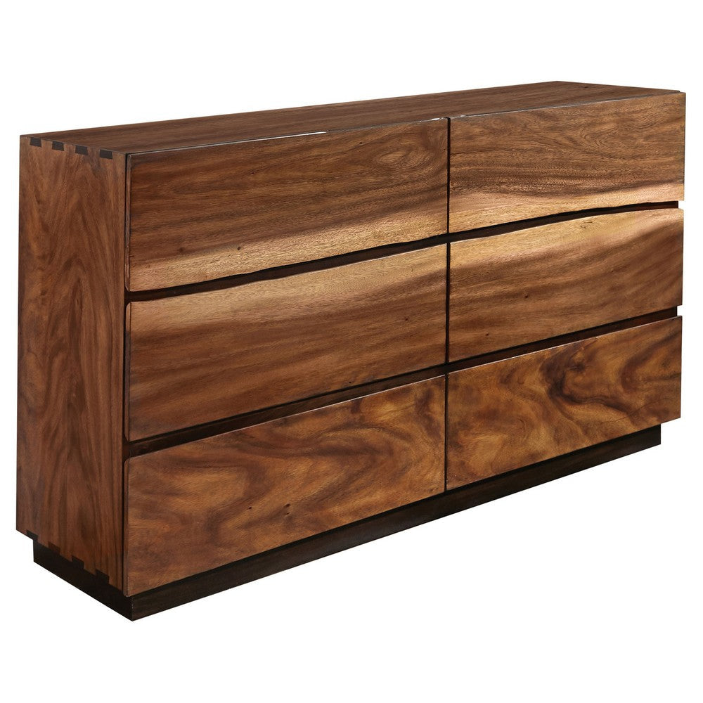 Zeko 4pc Queen Bedroom Set | Plinth Base Live Edge Smoky Walnut Brown