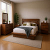 Zeko 5pc Queen Bedroom Set | Plinth Base Live Edge Smoky Walnut Brown