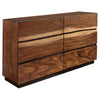Zeko 4pc Queen Bedroom Set with Storage | Live Edge Smoky Walnut Brown