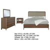Rie 4pc Queen Bedroom Set | Dresser Mirror | Brown | Beige Upholstery