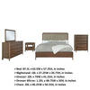 Rie 5pc Queen Bedroom Set | Dresser Mirror | Brown | Beige Upholstery