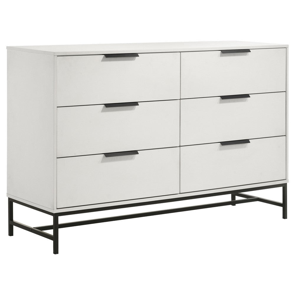 Noro 5pc Queen Bedroom Set | Modern White | Dresser Chest Mirror