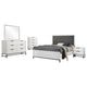 Noro 5pc Queen Bedroom  Set | Modern White | Dresser Chest Mirror