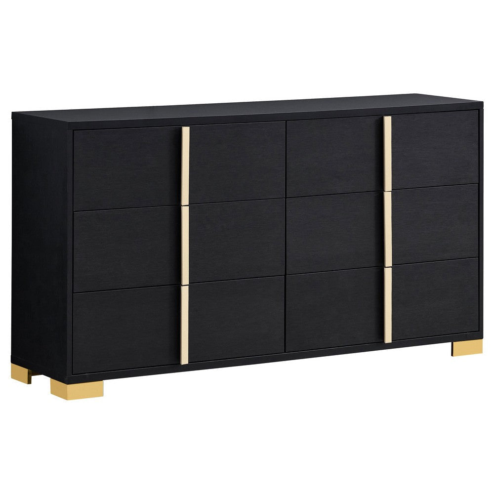 Dex 4pc Queen Bedroom Set with Modern LED Headboard | Mirror | Black