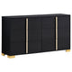 Dex 4pc Queen Bedroom Set with Modern LED Headboard | Mirror | Black