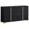 Dex 4pc Queen Bedroom Set with Modern LED Headboard | Mirror | Black