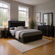 Dex 4pc Queen Bedroom Set with Modern LED Headboard | Mirror | Black