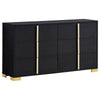 Dex 5pc Queen Bedroom Set with Modern LED Headboard | Mirror | Black