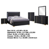 Dex 5pc Queen Bedroom Set with Modern LED Headboard | Mirror | Black