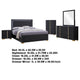 Dex 5pc Queen Bedroom Set with Modern LED Headboard | Mirror | Black
