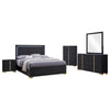 Dex 5pc Queen Bedroom Set with Modern LED Headboard | Mirror | Black