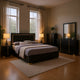 Dex 5pc Queen Bedroom Set with Modern LED Headboard | Mirror | Black