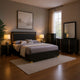 Dex 5pc Queen Bedroom Set with Modern LED Headboard | Mirror | Black