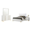 Dex 4pc Queen Bedroom Set with Modern LED Headboard | Mirror | White