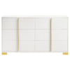 Dex 4pc Queen Bedroom Set with Modern LED Headboard | Mirror | White