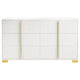 Dex 4pc Queen Bedroom Set with Modern LED Headboard | Mirror | White