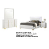 Dex 4pc Queen Bedroom Set with Modern LED Headboard | Mirror | White