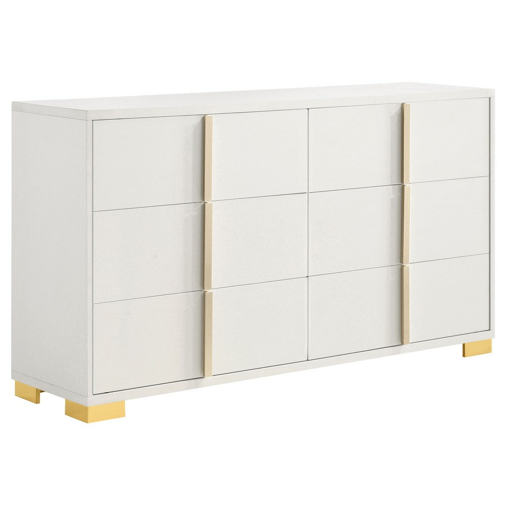 Dex 5pc Queen Bedroom Set with Modern LED Headboard | Mirror | White