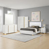 Dex 5pc Queen Bedroom Set with Modern LED Headboard | Mirror | White
