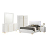 Dex 5pc Queen Bedroom Set with Modern LED Headboard | Mirror | White