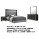 Jenny 4pc Queen Size Bed Set | Gray Velvet Upholstery | Chrome | Black