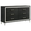 Jenny 5pc Queen Bed Set | Gray Velvet Upholstery | Chrome | Black