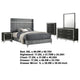 Jenny 5pc Queen Bed Set | Gray Velvet Upholstery | Chrome | Black