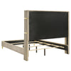Jenny 4pc Queen Bedroom Set | Textured Beige Wood | Gold Metal Accent