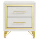 Jenny 4pc Queen Bedroom Set | Textured Beige Wood | Gold Metal Accent