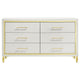 Jenny 4pc Queen Bedroom Set | Textured Beige Wood | Gold Metal Accent