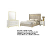 Jenny 4pc Queen Bedroom Set | Textured Beige Wood | Gold Metal Accent