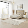 Jenny 4pc Queen Bedroom Set | Textured Beige Wood | Gold Metal Accent