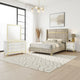 Jenny 4pc Queen Bedroom Set | Textured Beige Wood | Gold Metal Accent