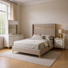 Jenny 4pc Queen Bedroom Set | Textured Beige Wood | Gold Metal Accent