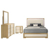 Hyle 4pc Queen Bedroom Set | Natural Brown and White Finish | Dresser