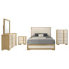 Hyle 5pc Queen Bedroom Set | Natural Brown and White Finish | Dressers