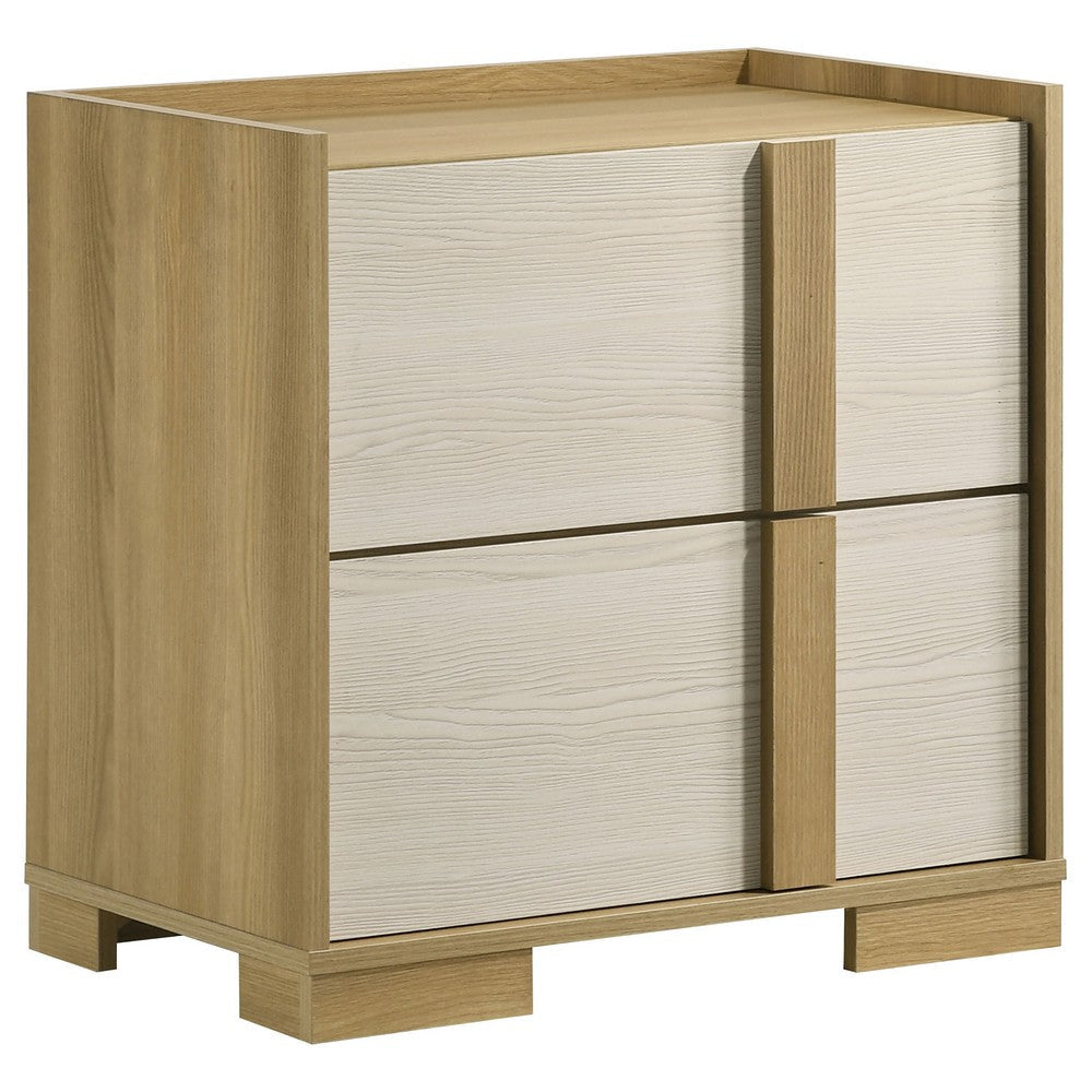 Hyle 5pc Queen Bedroom Set | Natural Brown and White Finish | Dressers