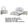 Nive 4pc Queen Bedroom Set | Silver | Ivory Channel Tufted Upholstery