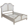 Nive 5pc Queen Bedroom Set | Silver | Ivory Channel Tufted Upholstery