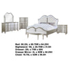 Nive 5pc Queen Bedroom Set | Silver | Ivory Channel Tufted Upholstery
