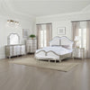 Nive 5pc Queen Bedroom Set | Silver | Ivory Channel Tufted Upholstery