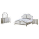 Nive 4pc King Bedroom Set | Silver | Ivory Channel Tufted Upholstery