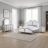 Nive 4pc King Bedroom Set | Silver | Ivory Channel Tufted Upholstery