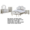 Nive 5pc King Bedroom Set | Silver | Ivory Channel Tufted Upholstery