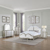 Nive 5pc King Bedroom Set | Silver | Ivory Channel Tufted Upholstery